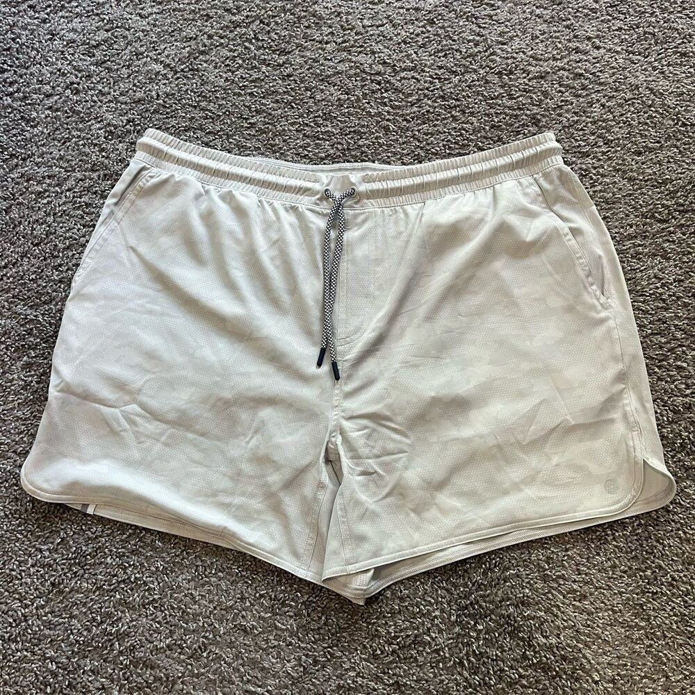Rhoback Lined Grit Gym Shorts 5” Gray White Camo Stretch Athletic Mens 2XL